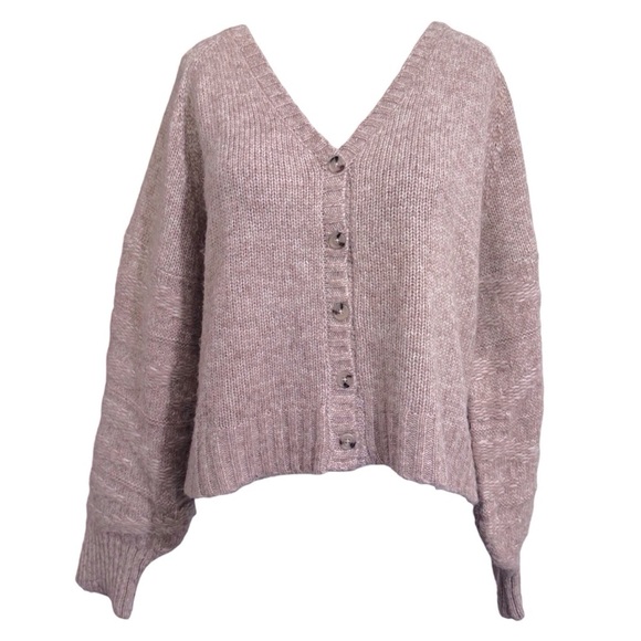 Z Supply Essex Cable Knit Sweater V Neck in Tan Cream Size Medium - Picture 2 of 9